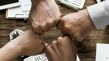 Team Hände Zusammenarbeit Teamwork [Quelle: pixabay.com, mohamed_hassan]